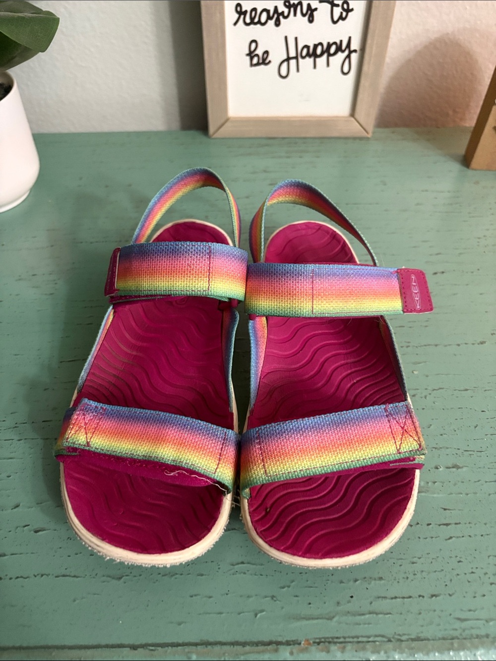 Keen Kids Rainbow Multi-Color & Pink Strappy Sandals - Picture 2 of 5